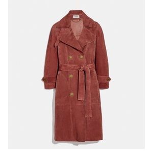 Coach Drapery Suede Trench Coat